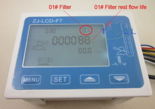 ZJ-LCD-F7 Flow Sensor Meter Digital Display Filter Controller LCD for RO Water Machine Filter
