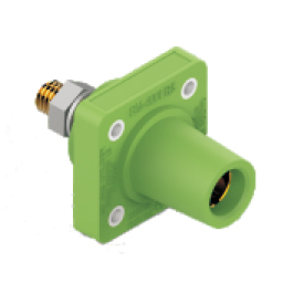 16 Series Cam-Lock 400A Female Chassis Connector Panel Mount Threaded Socket: green
