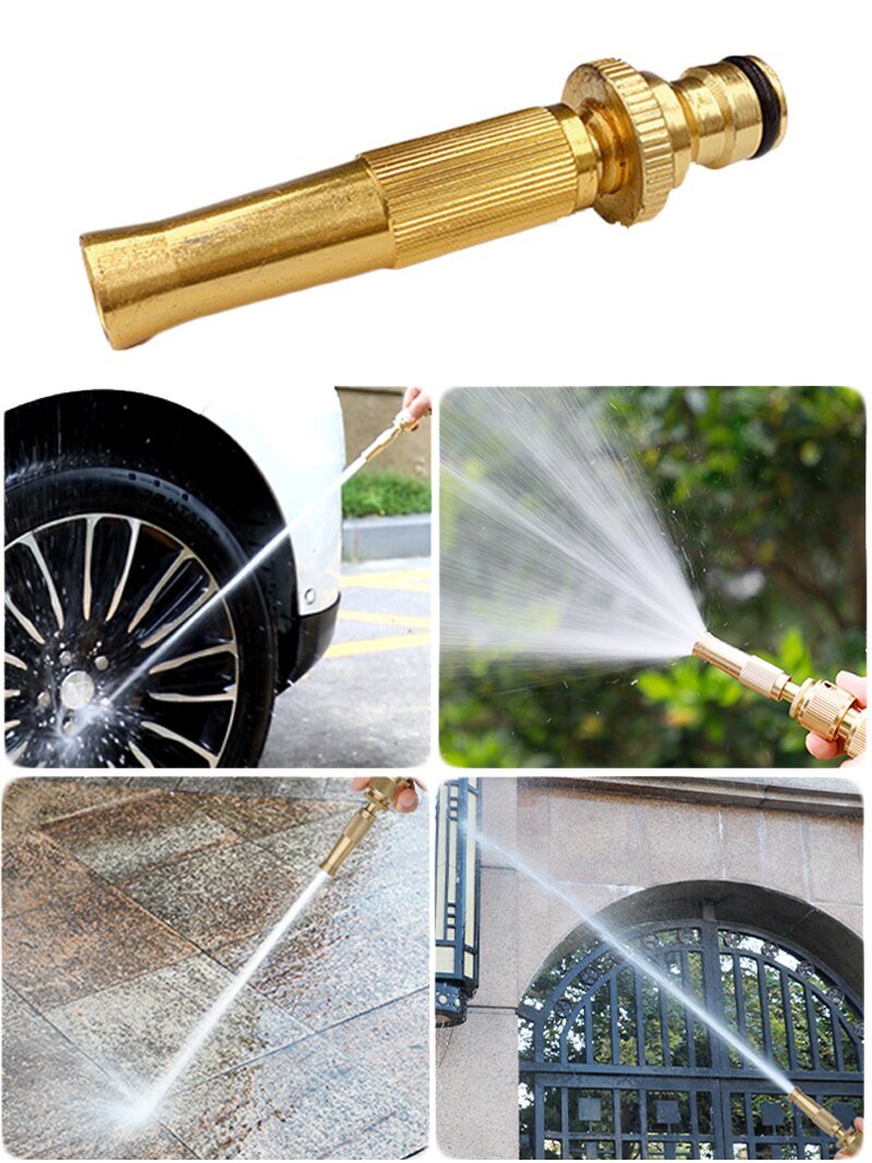 Adjustable High Pressure Hose Nozzle Brass Water Hose Nozzle For Garden Hoses Fits Standard Hoses Garden Sprayer Spray Nozzle