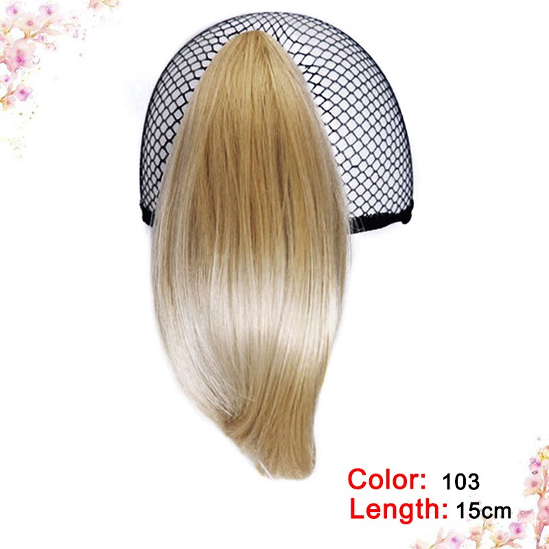 DIANQI Synthetic Hair Short Curly Blonde Black Small Ponytail Hair Grab Clip Hair Extensions For Women wigs: 103