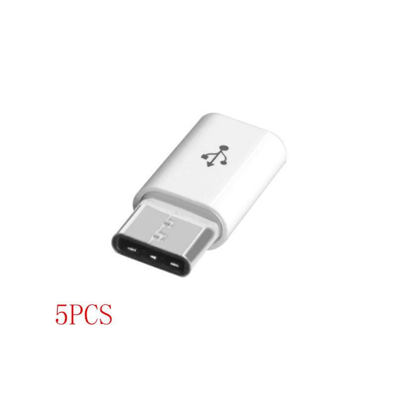 Mobile Phone Adapters OTG Android Type-c To Micro USB Adapter Type-c Interface Mobile Phone Data Line Charging Converter: white 5PCS