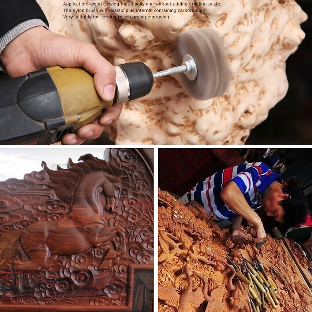 Nylon Wire Brush Abrasive Wheel Flower Head Woodworking Polishing Wire Grinding Wheel