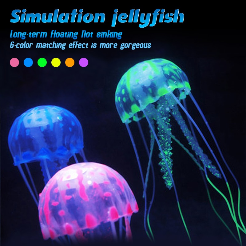 Serbatoio di pesce simulazione medusa acquario paesaggio decorazione floating fluorescente colorful meduse per accompagnare i bambini giocattolo