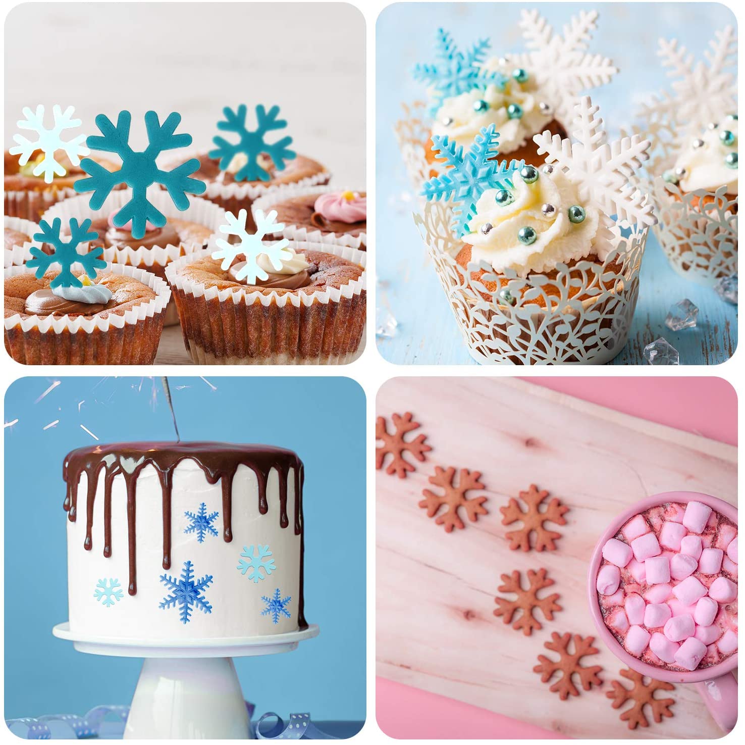 6 Stuks Sneeuwvlok Cookie Cutters Snowflake Plunger Cutter Sneeuwvlok Cake Cupcake Decorating Fondant Embossingpen