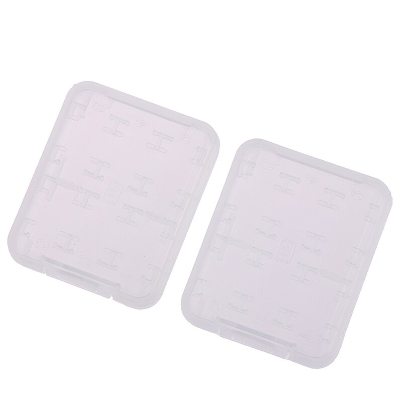 2Pcs 8 In 1 Transparent Hard Micro SD SDHC TF MS Memory Card Storage Box Protector Holder Hard Case Memory Card Storage Box