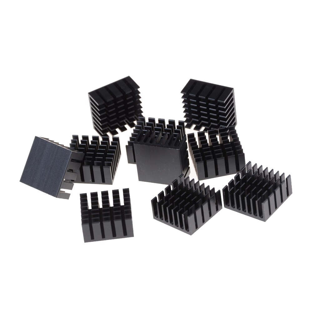 10 stk/parti 20mm x 20mm x 10mm køleplader køleplader køler aluminium radiator sort farve