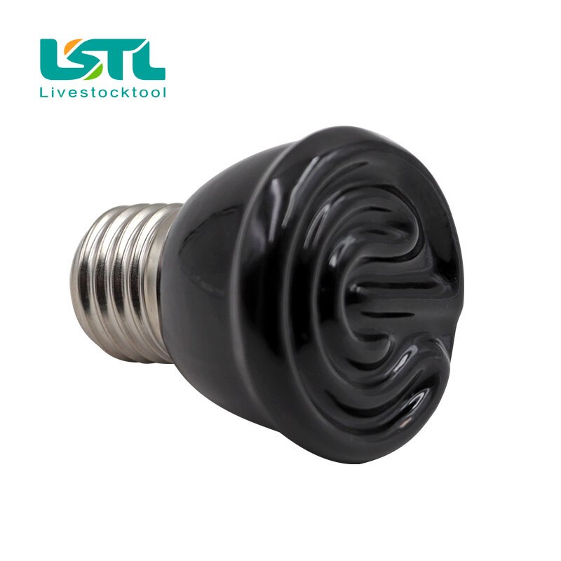 25W 50W 75W 100W lampada riscaldante per animali domestici lampadina a infrarossi in ceramica nera a infrarossi lampadina per animali domestici lampada per rettili 220-230V