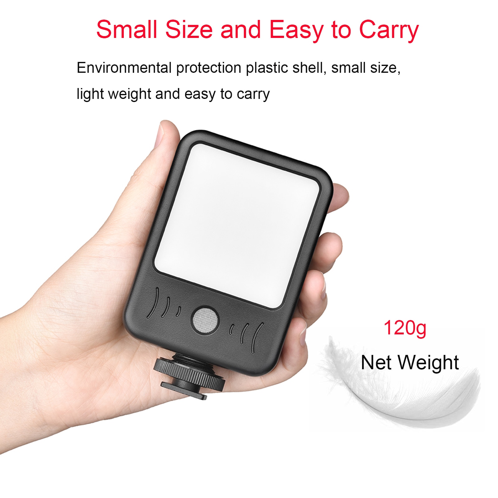 Andoer LED02 2-in-1 Mini LED Video Light Microphone Recording Mic 6500K Fill Light for Vlog Film Live Interview Photography