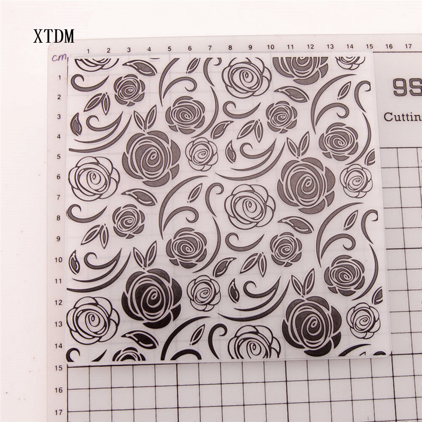 Easter plastic Rose flower template craft card making paper card album wedding decoration Embossing folders