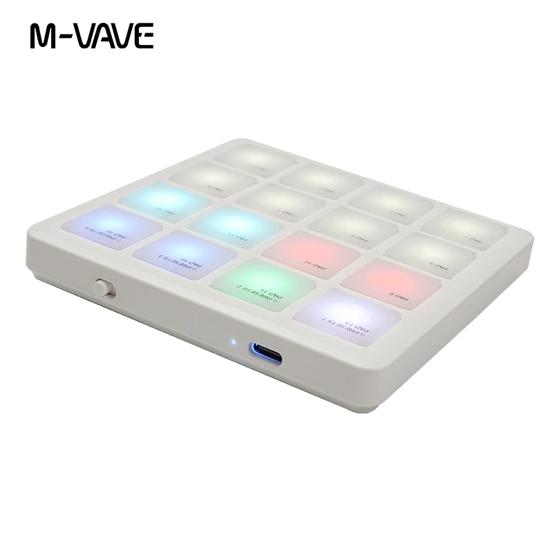 M-VAVE SK-16 SMC-PAD Pocket Pad Draagbare draadloze MIDI-controller 16-pads Geschikt percussie-toetsenbord USB-C-interface