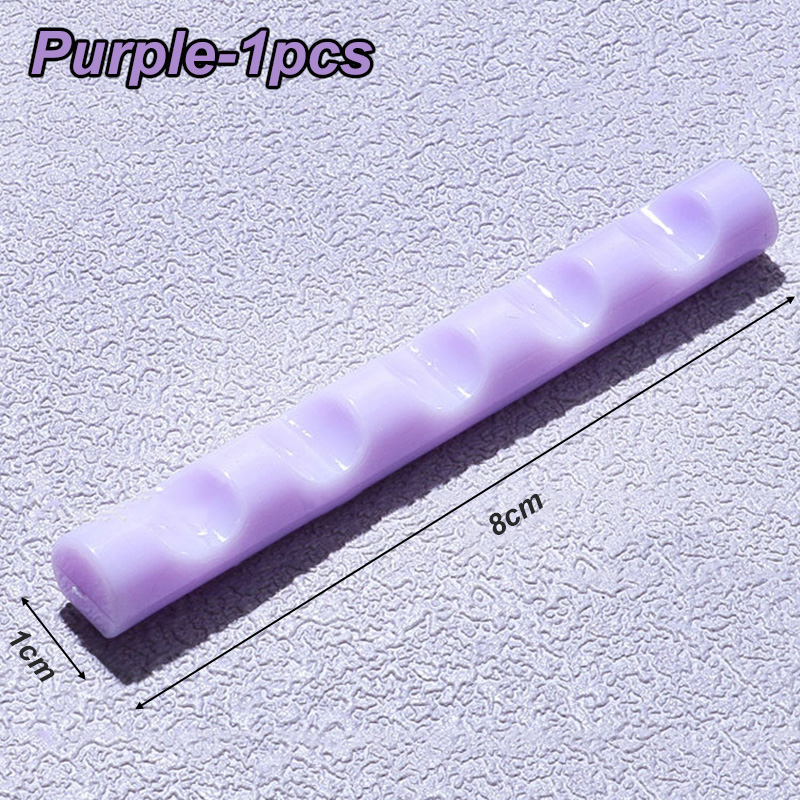 1 st nagelkonstborstehållare stativ med 5 rutnät nagelmålningspennhållare manikyrpennhållare stativ hylla akryldisplay manikyrverktyg: Plommon