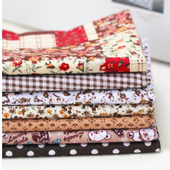 7Pcs/set Printed Cotton Fabric Scrapbooking Cloth DIY Handmade Patchwork Material for Needlework Sewing Accessory Bundle Sewing: 7pcs cloth fabric 9