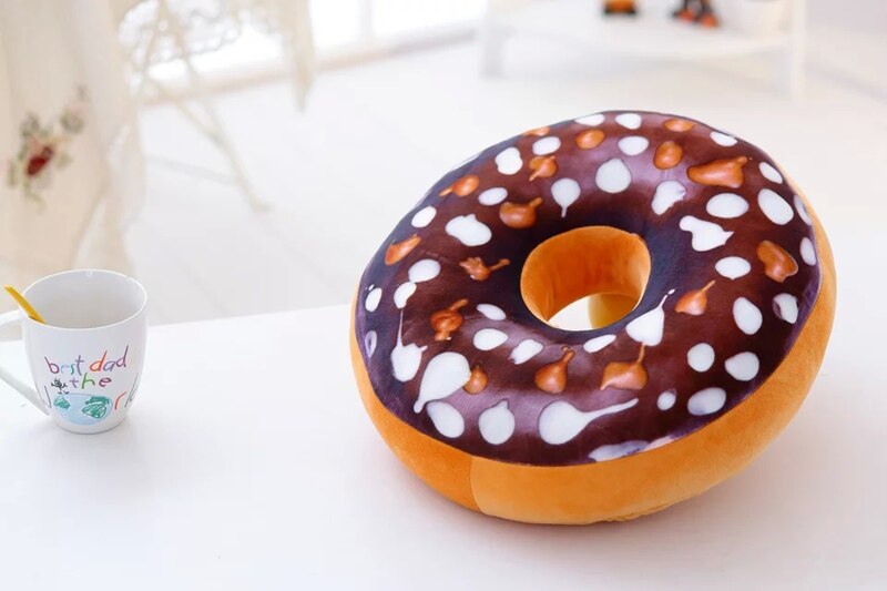 Doughnut mad plys pude sjov chokolade sofa sæde pude jule donuts pude xmas kid legetøj fyld hviler bilmåtter: 11