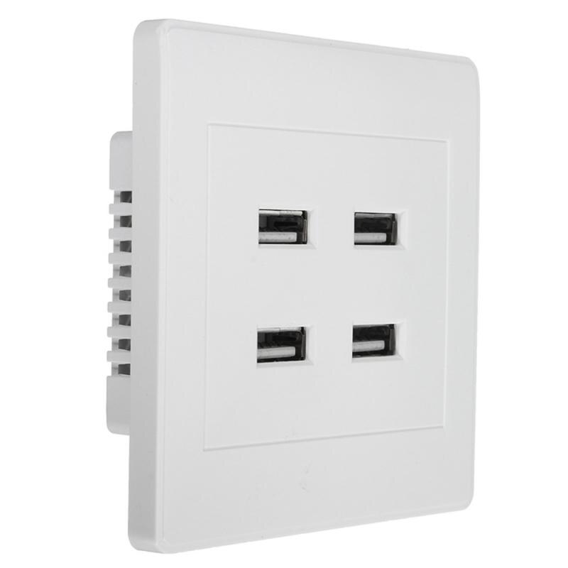 4 Port Usb Socket Stopcontact Panel Usb Plug Wall Charger Plate Koppeling Dc 5V Outlet Power Adapter Supply voor Smart Telefoon: 2pcs