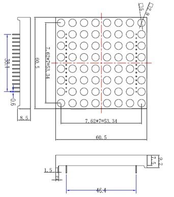 10pcs RGB 5mm 8x8 LED Dot Matrix Display Common ANODE semi-outdoor 60*60 Multi-color digital tube