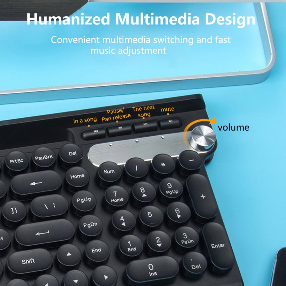 Rechargeable Wireless Bluetooth Gaming Keyboard And Mouse Set. 102 Keys Mute Cute And Ultra-thin, Suitable For Home Office Games