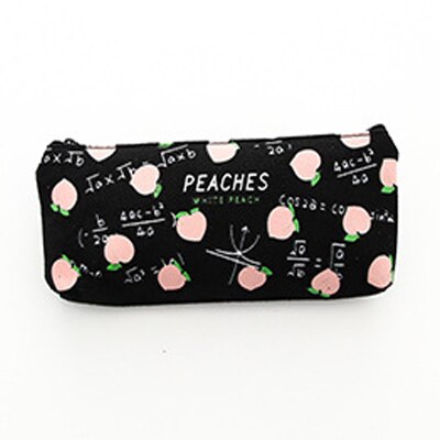Wave Point Grid Girls Student Pencil Case School Pencil Case for Girl Boys Stationery Canvas Black Pencil Bag Box estojo escolar: G