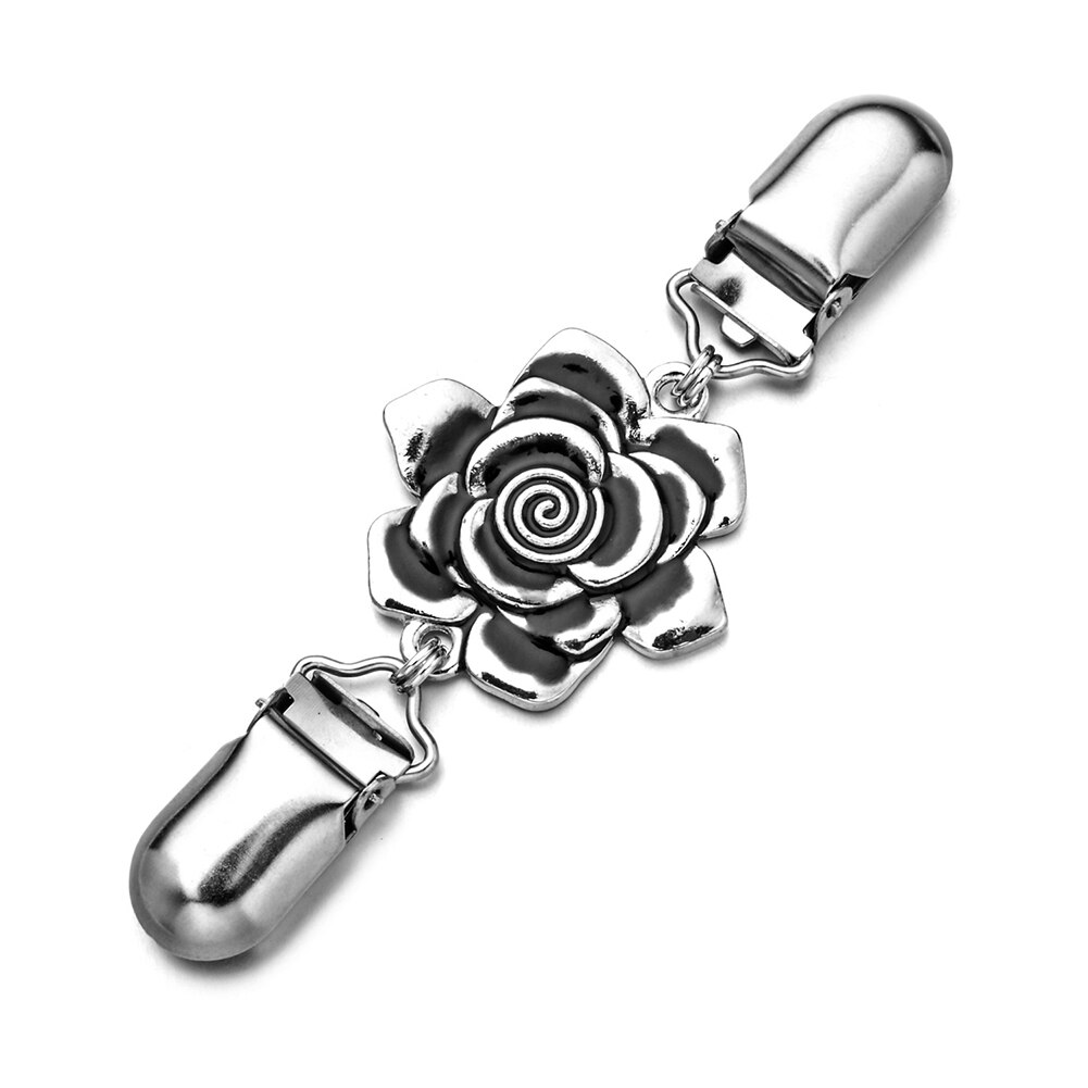 Sweater Clip Brooch Clip Beaded Brooch Shawl Shirt Collar Buckles For Clothing Decor Retro Metal Holder Cardigan Clip: A3