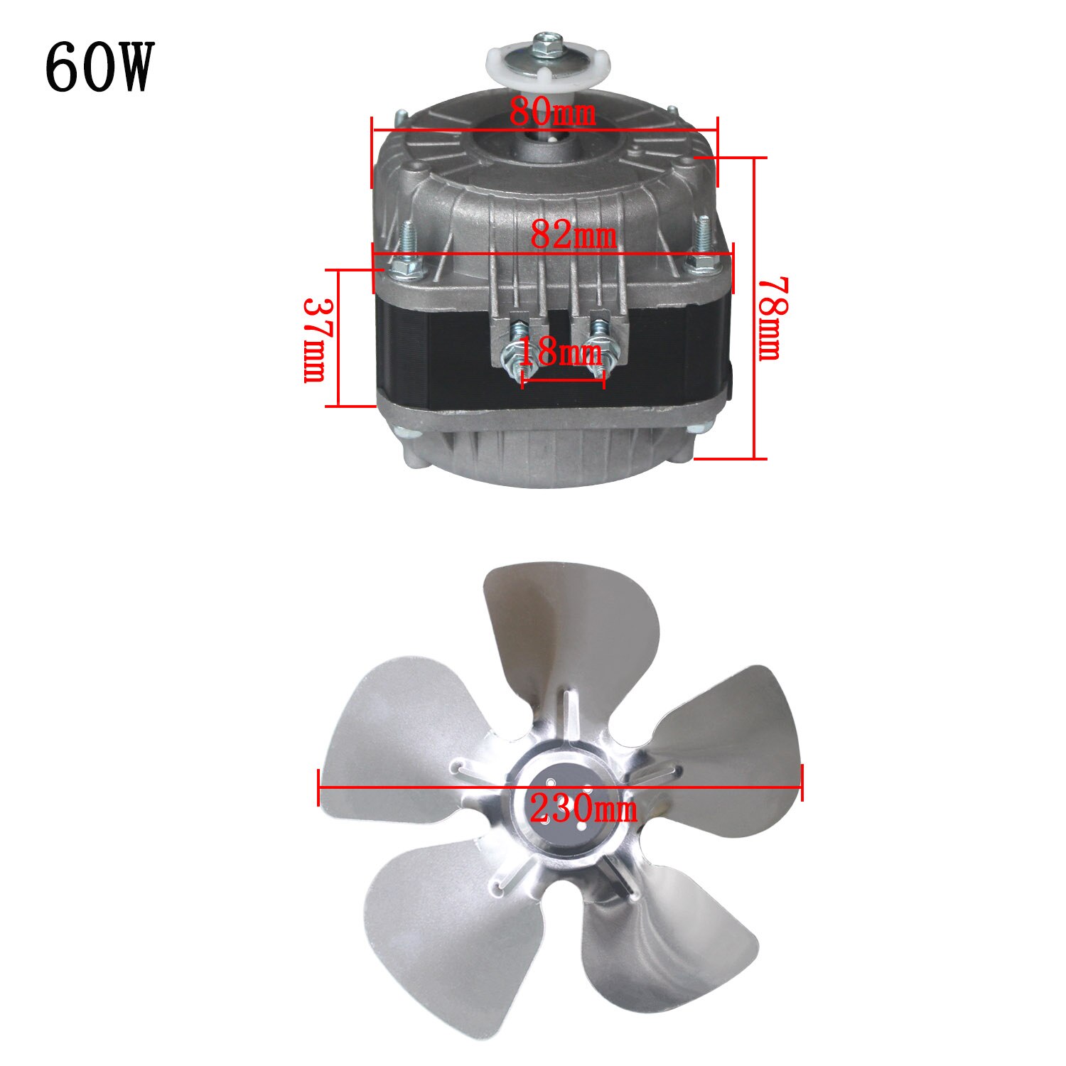 25W 30W 45W 60w refrigerator motor pole asynchronous freezer fridge cooling fan motor for refrigerator parts fan shaded: D