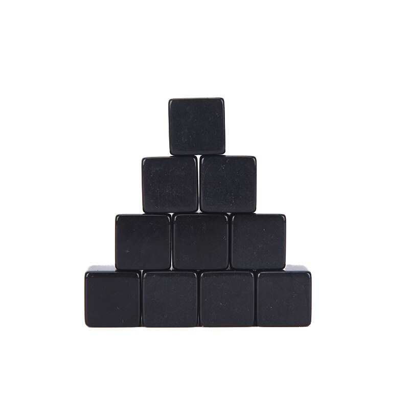 10 Stks/set Acryl Blokjes Blokken Blanco Dobbelstenen Buitenlandse Handel Producten 16Mm Vierkante Hoek Kleur Board Game Dice Vroeg onderwijs: Black