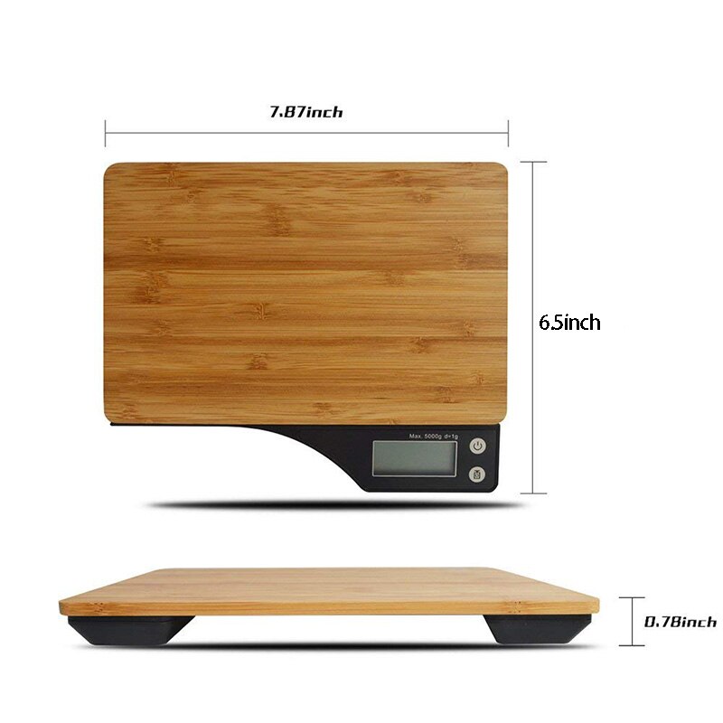 Digital Food Scale,Natural Bamboo Platform,TARE Function and 11Lbs Capacity for Kitchen Scale Digital Weighing Grams and Ounces
