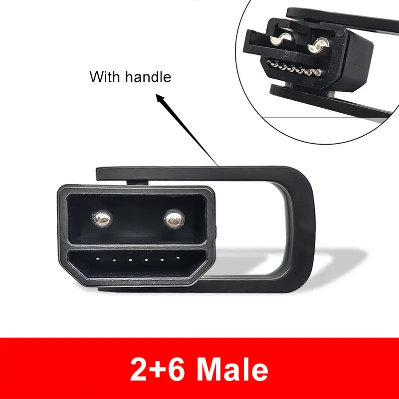Charging Plug 2+1+5 E-Bike Lithium Battery Connector Electric Vehicle 2+4/2+6 Charging Port Cord Adapter Male and Female Socket: Brown