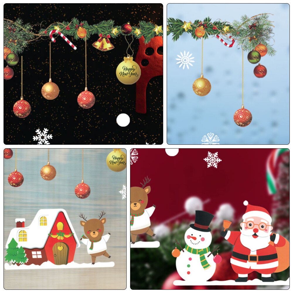 1 Vel Kerst Verwijderbare Gratis Combinatie Raam Kleeft Showcase Decals Party Decoratie Venster Sticker Voor Home
