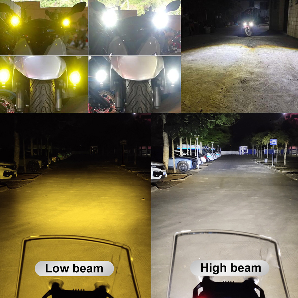 Focos de faros LED para motocicleta, iluminación auxiliar DRL, luz antiniebla de 12V para Moto, bicicletas, accesorios para coches