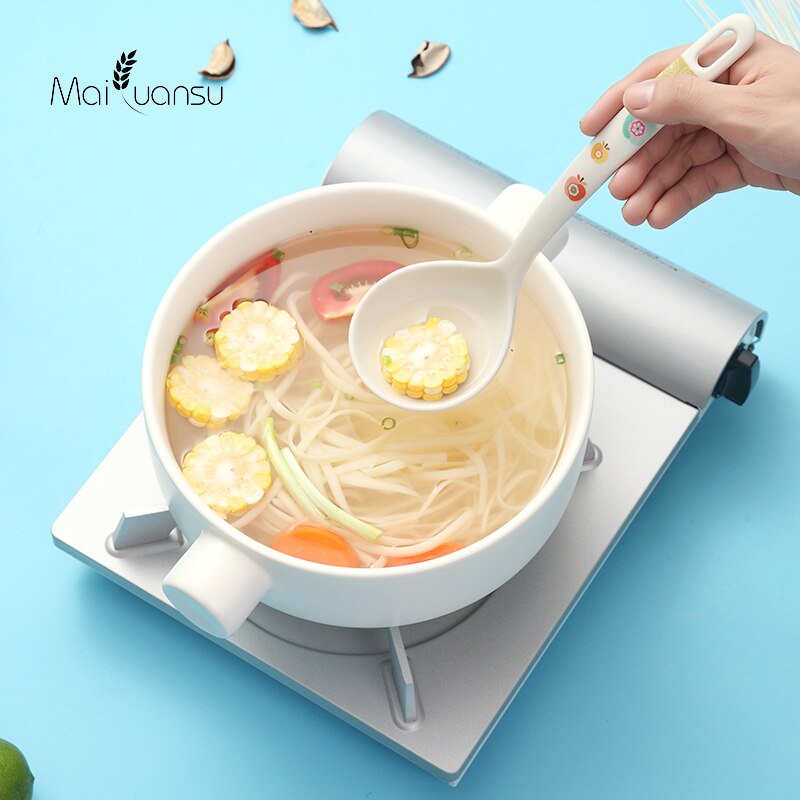 Maiyuansu Japanese Long Handle Soup Ladle Eco-Friendly Bamboo Dinner Soup Spoon For Restaurant Kitchen Accessories Soup Scoop