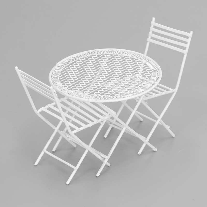 1:12 Poppenhuis Tuin Tafel Stoel Set Miniatuur Patio Bistro Poppenhuis Boekenkast Dressoir Nachtkastje Kinderstoel