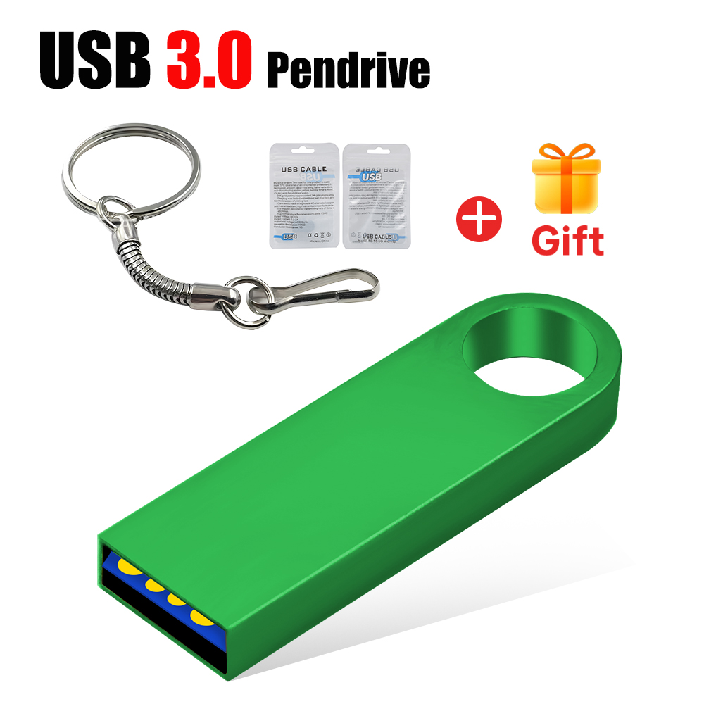 Metal USB 3.0 Flash Drive 128gb 16GB 8GB Flash Disk Pendrive 32gb 64gb USB Flash USB Disk Memory Stick U Disk Gif: Yellow / 64 GB