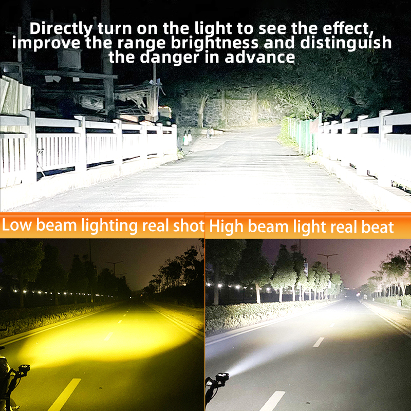 Motorrad LED Strahler Doppel Linsen Weiß Gelb Hallo/Abblendlicht Hilfs Fahren Scheinwerfer OffRoad ATV Arbeit Nebel Lichter 12V 24V