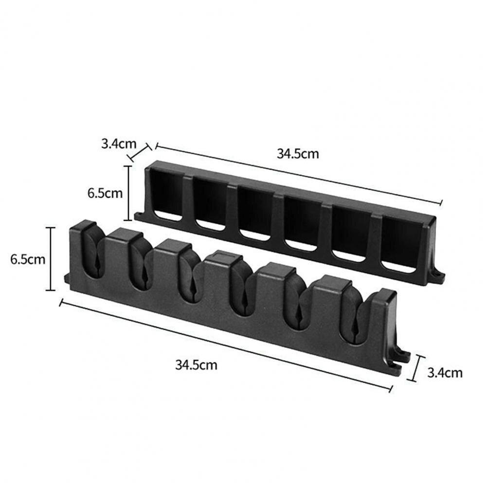 Black Wall-mounted vertical fishing rod rack Lu Ya rod storage Dip net hand pole collection rack outdoor Fishing accessories