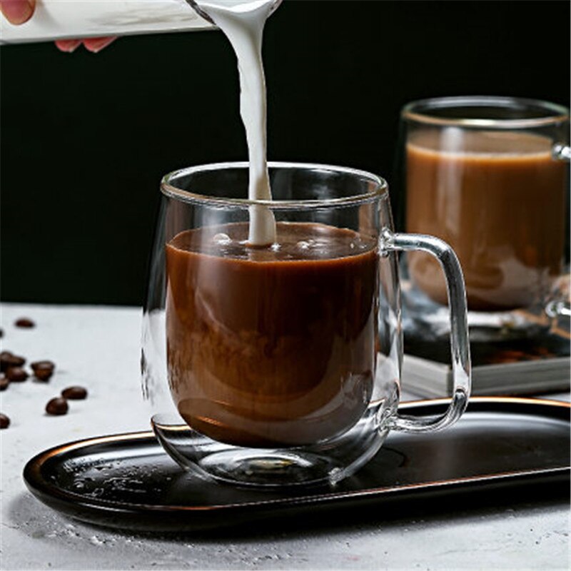 Double Wall Coffee Mugs Transparent Mugs Drinking Heat-resistant Glass Tea Beer Cup Drinkware Milk