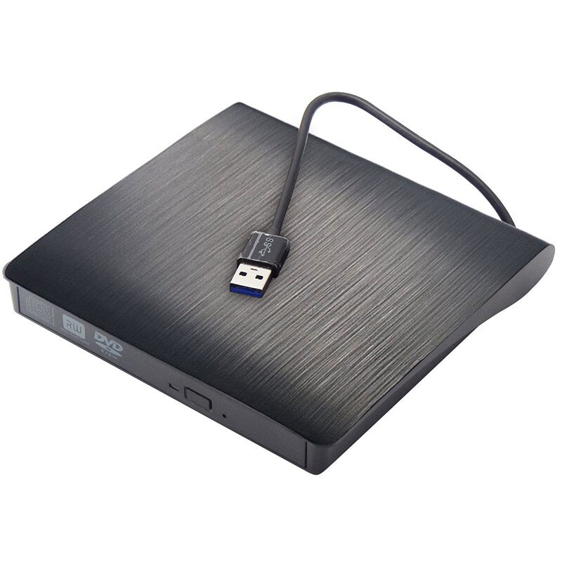 USB 3.0 DVD-ROM Optical Drive External Slim CD ROM Disk Reader Desktop PC Laptop Tablet DVD Player External Drive: Black