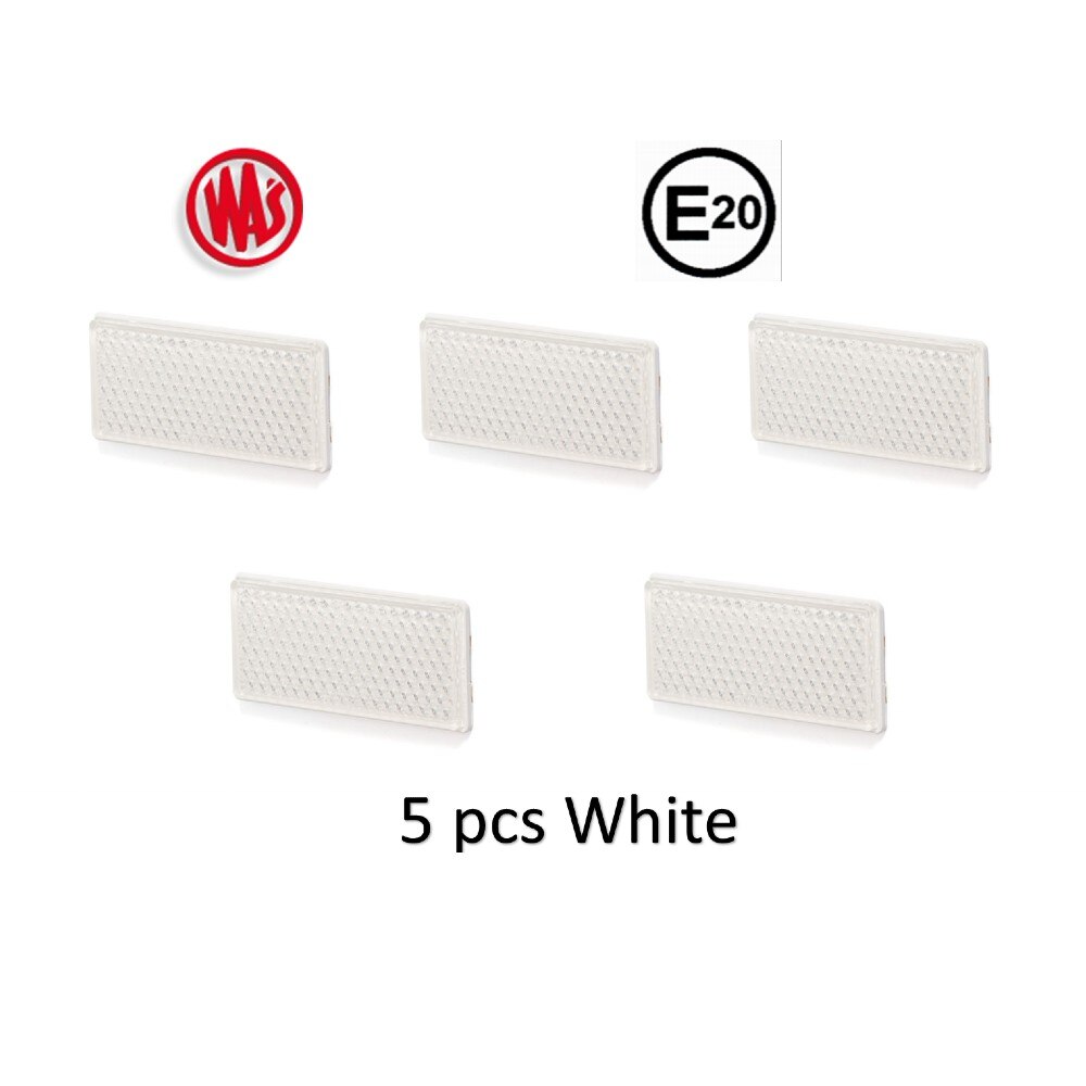 Cat Eye Reflector 105x48mm Adhesive Truck Tractor Caravan Bicycle Motorcycle Reflective Reflector: 5 Pcs White
