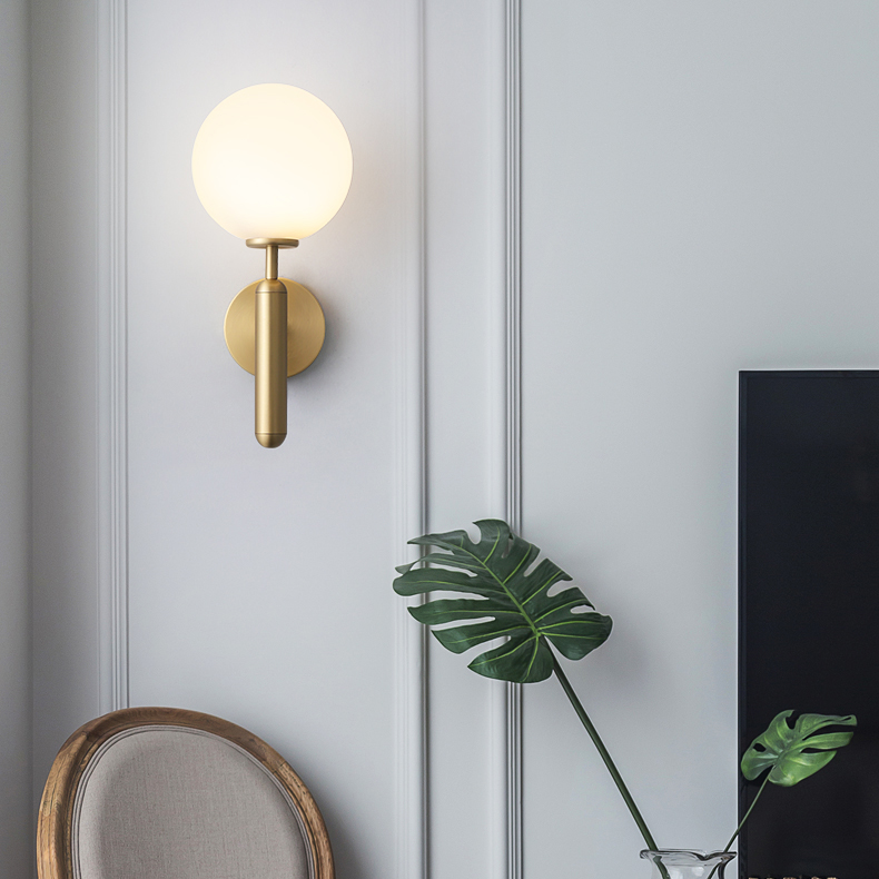 Nordisk/gylden væglampe soveværelsesindretningslamper til/stue/spisestue/væglampe i glas led-væglampe belysning til stue