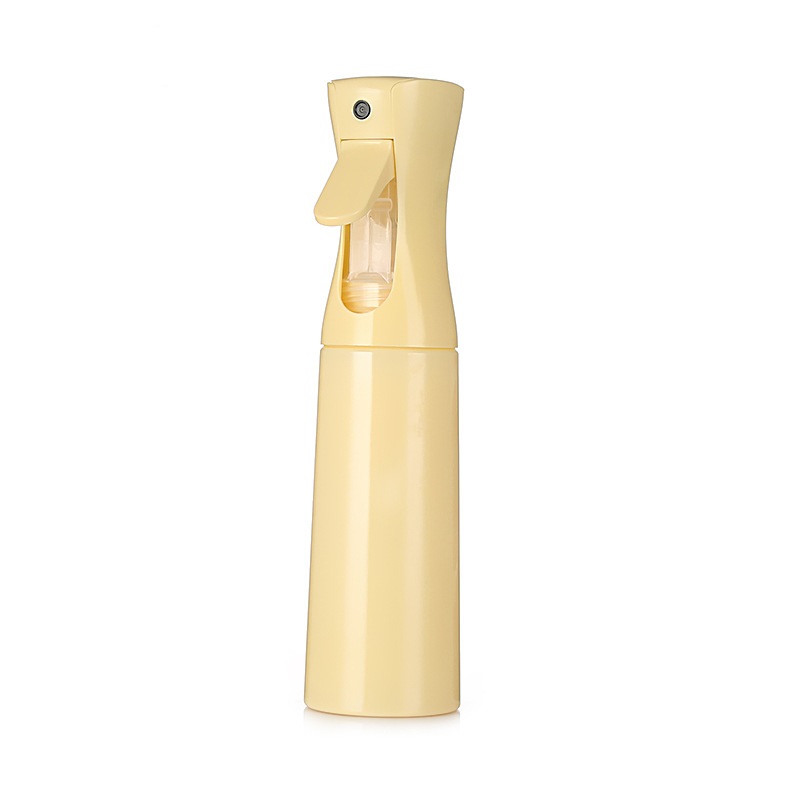 Botella pulverizadora de peluquería, botella pulverizadora de alta presión para el cabello, regadera en aerosol continua, director de estilista automático, 300ml: Amarillo claro