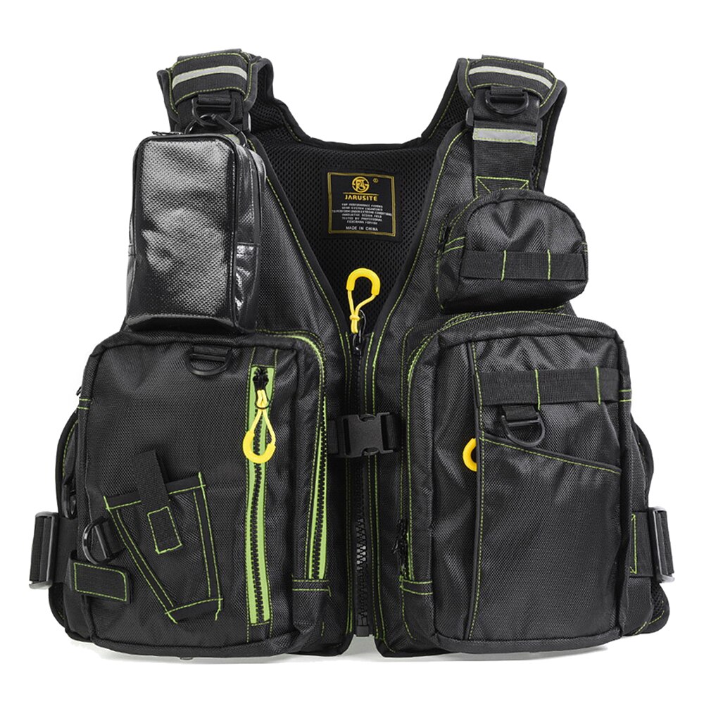 Fly Fishing Life Vest Outdoor Breathable Pockets Padded Life Safety Jacket Swimming Sailing Floatation Waistcoat Utility Vest: Black Yellow