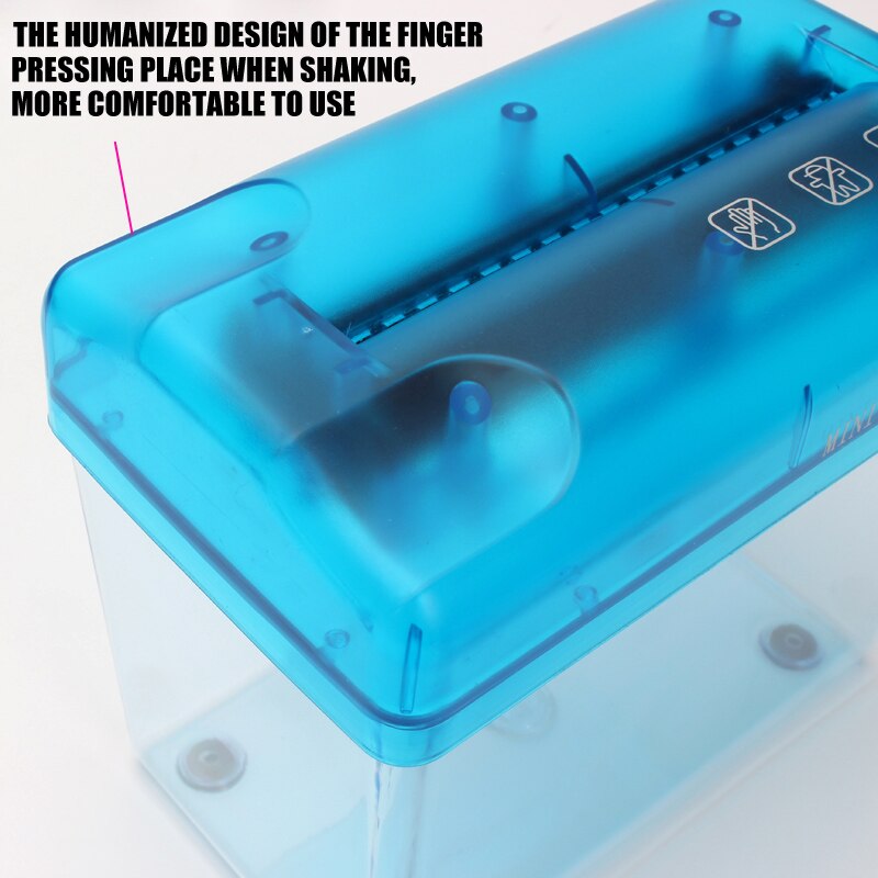 Mini Blue Shredder A6Manual Crusher Destroyers Paper Documents Cutting Machine for Home Office Desktop JHP-Best
