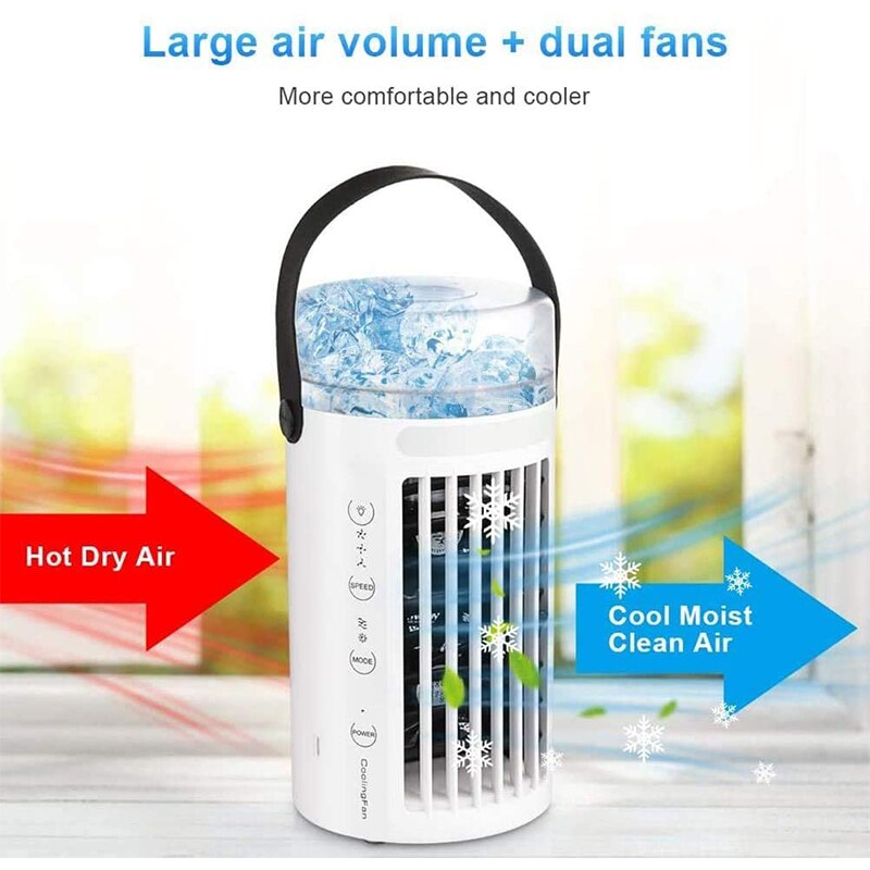 Mini Draagbare Airconditioner Ventilator 4 In 1 Airconditioner Ventilator Adiabatische Koelers Purifier 3 Snelheden Desktop Koelventilator