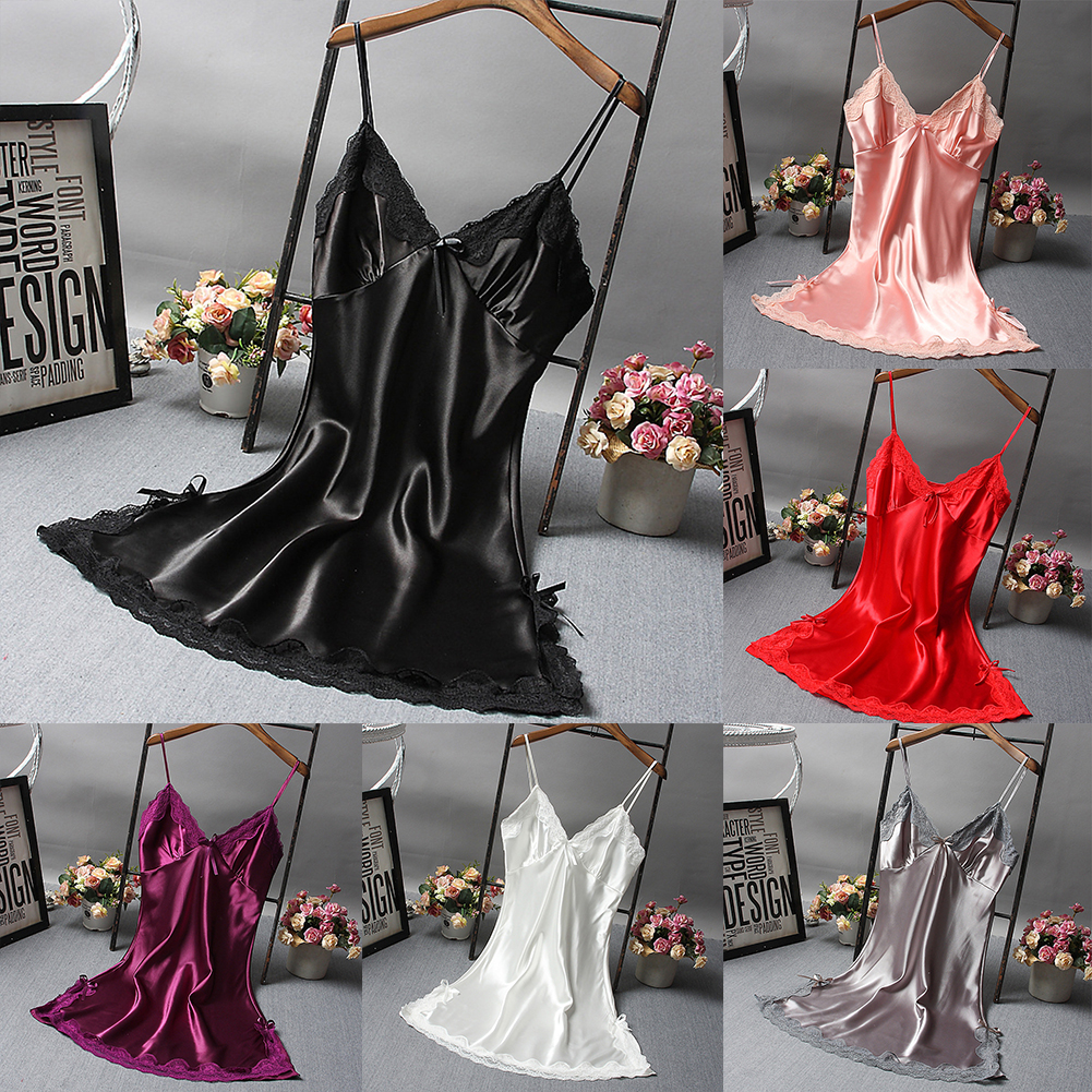 Sexy kanten patchwork nachtkleding lingerie nachthemd v-hals trouwjurk slaapkleding nachtjurk kleding sexy dames nachtjaponnen