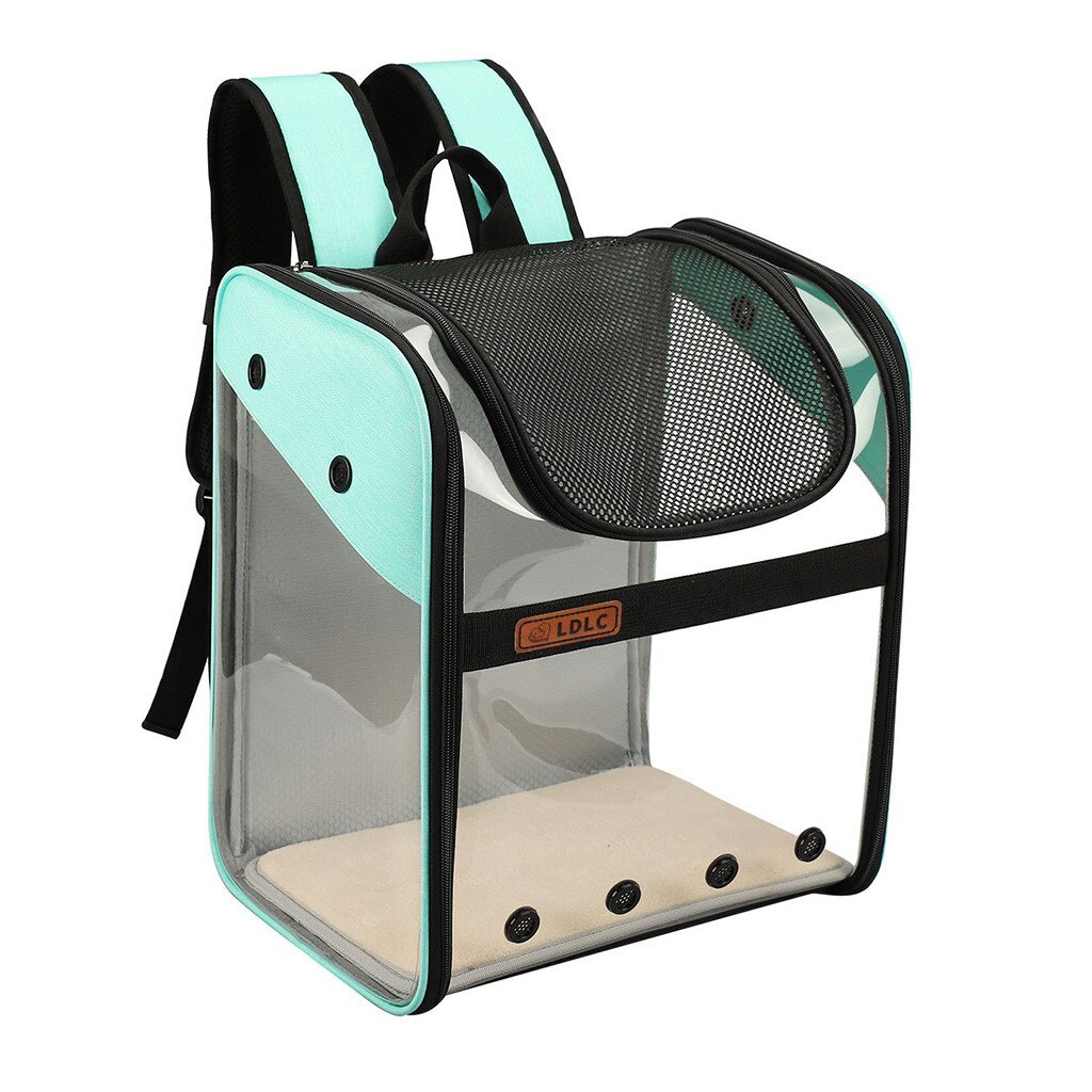 Nueva mochila transparente Visible para mascotas, mochila porta gato, mochila transpirable para viaje al aire libre para perros pequeños y gatos @ 40: green