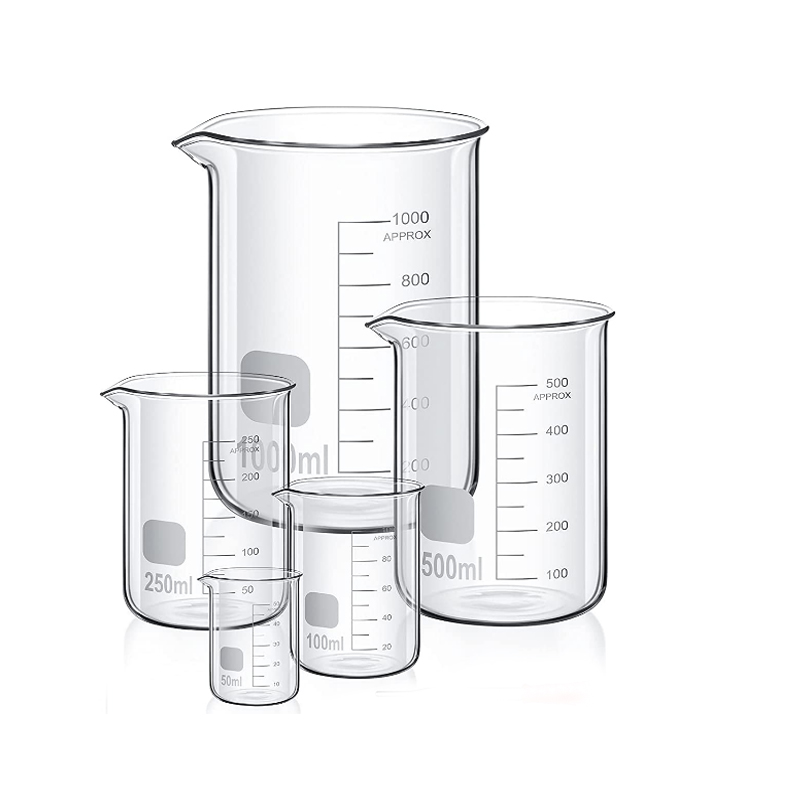 Vaso de vidrio Pyrex de 3000ml-5ml, vasos graduados de GG-17 de borosilicato, vasos medidores de química de vidrio