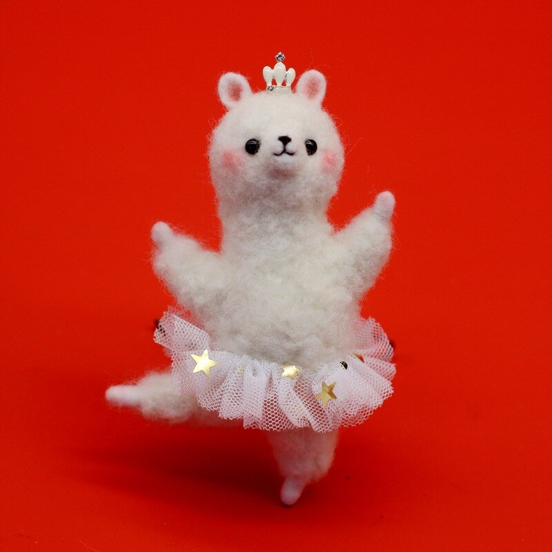 Cute Cartoon Animal DIY Wool Felt Handmade Craft Kit Needle Poked Kitting Unfinished Wool Felting Material: 7