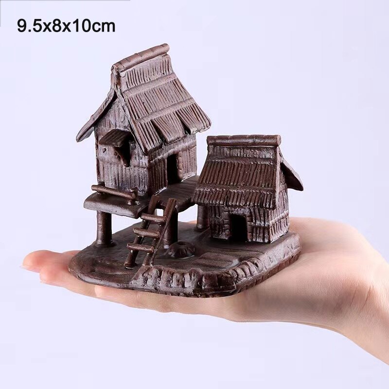 Aquarium Mini Keramik Panzer Haus Bungalow Ornamente Aquarium Fisch Panzer Decoornations Bonsai Landschaftsbau Dekor: L
