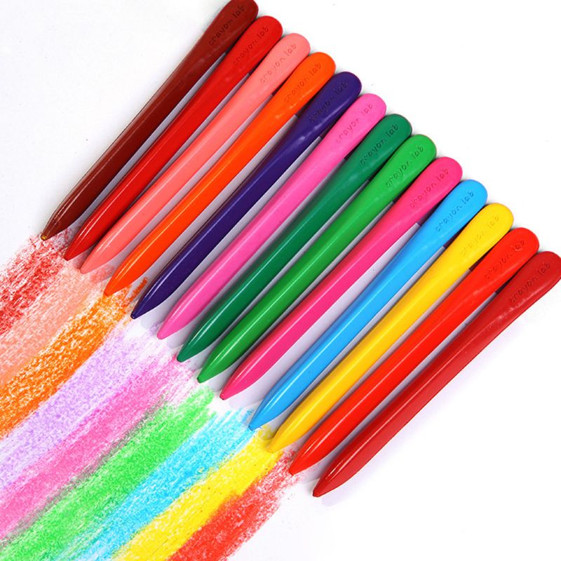 Caja de ceras de colores para niños pequeños, lápiz triangular de cera no tóxica, herramienta de educación temprana, 24 unids/caja