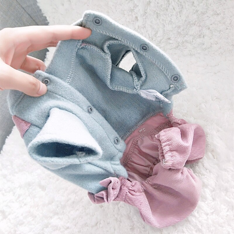 Pantalones bombachos con lazos para niña, ropa para perro, Mono para mascota azul y rosa, chaqueta para cachorros de Animal Yorkshire Terrier Pug, Otoño e Invierno