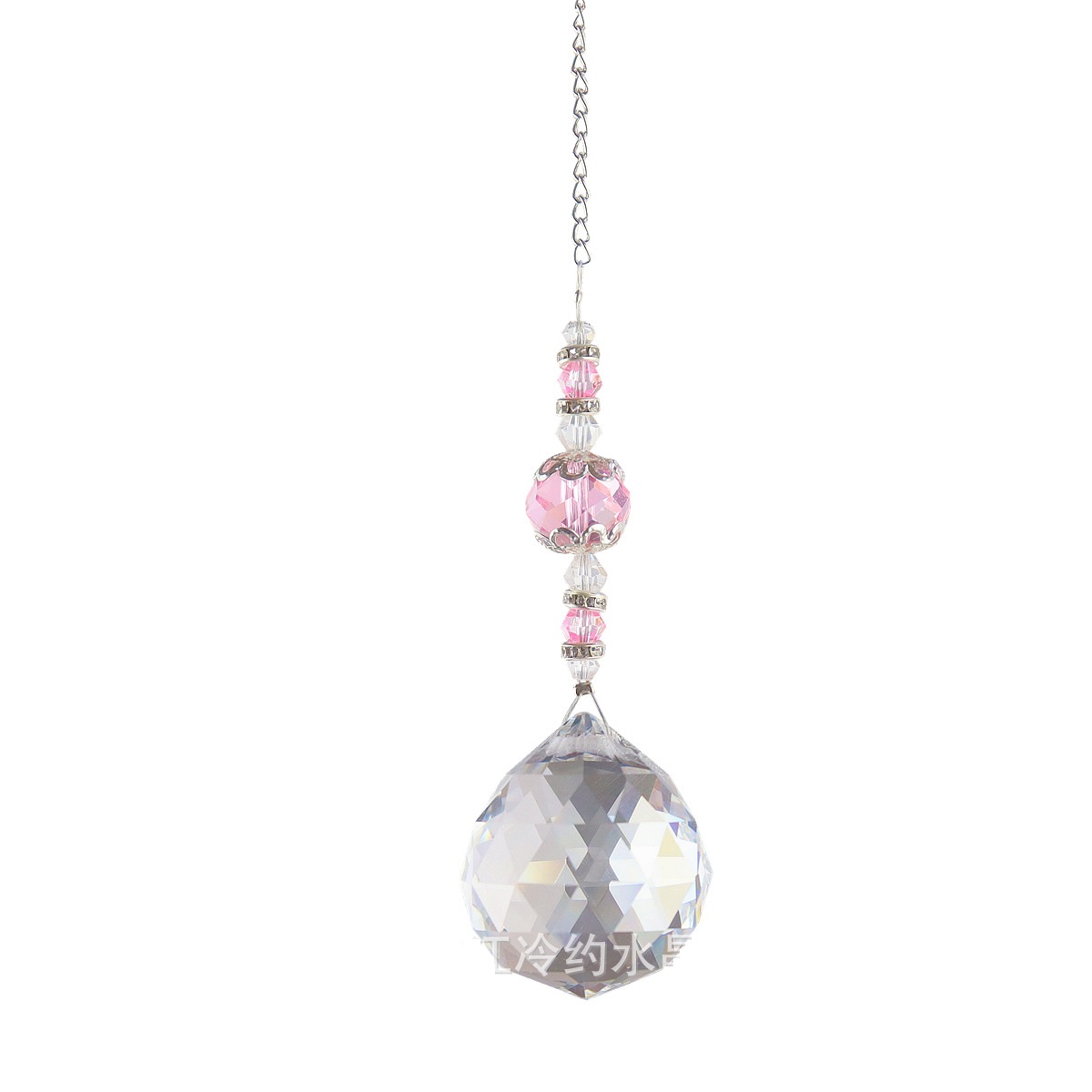 Attrape-soleil lustre en cristal décor boule de vitrail suspendu pendentif capteur de lumière réfléchissant maison jardin cour décor: Gris foncé