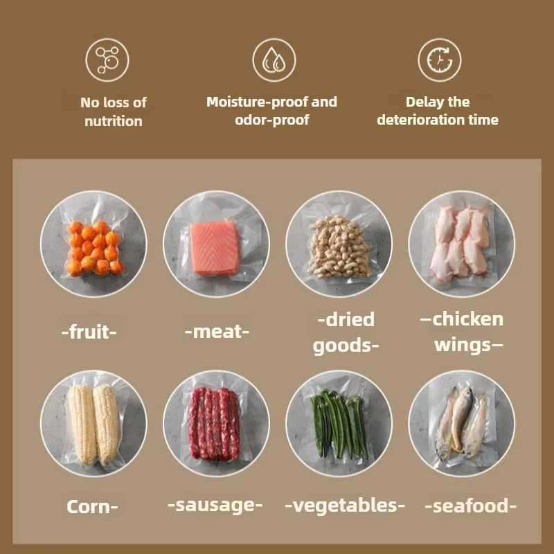 2025 220 V/110 V elektrische vacuüm kit verpakkingsmachine, met vacuümzak link huishoudelijke voedsel verse zwarte vacuüm sluitmachine